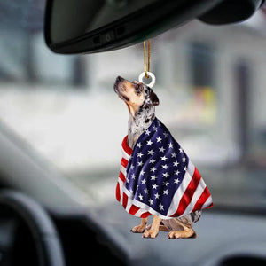 Catahoula Leopard Dog American Patriot Flag Two Sided Ornament - Best gifts your whole family