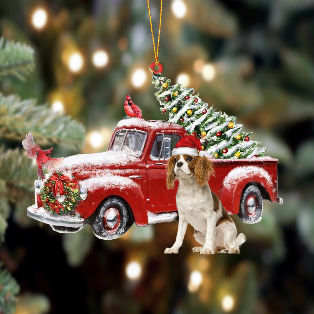Cavalier King Charles Spaniel 2-Cardinal & Truck Two Sided Ornament, Christmas Ornament, Car Ornament - Best gifts your whole family