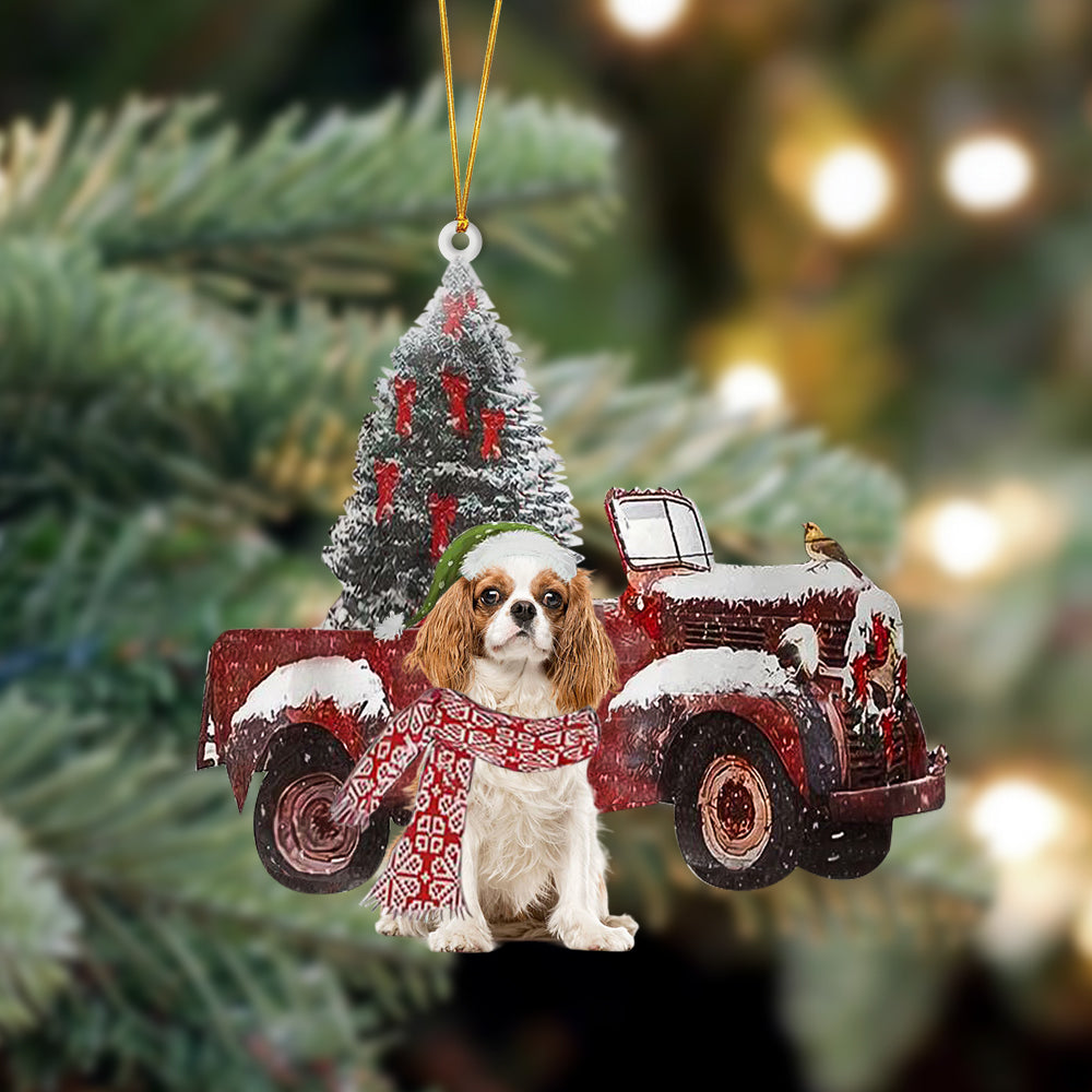 Cavalier King Charles Spaniel 3-Christmas Truck Two Sided Ornament, Christmas Ornament, Car Ornament - Best gifts your whole family