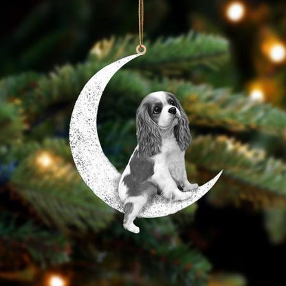 Cavalier King Charles Spaniel-Sit On The Moon-Two Sided Ornament - Best gifts your whole family