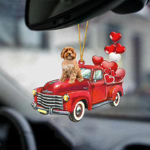 Cavoodle-Red Sports Car-Two Sided Ornament - Best gifts your whole family