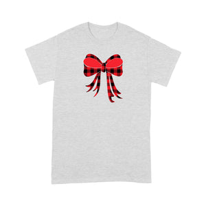 Funny Christmas Gift Tee Buffalo Plaid Bow Tie Tee Shirt Gift For Christmas