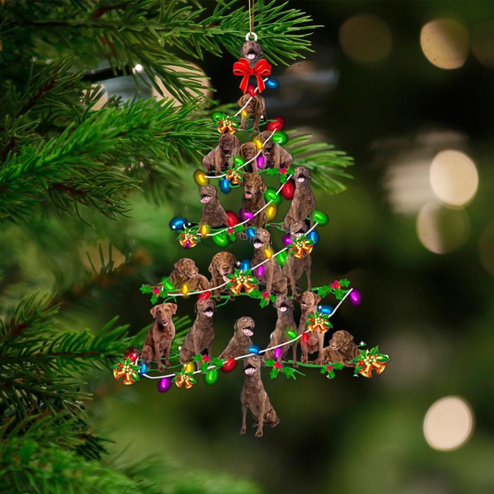 Chesapeake Bay Retriever-Christmas Tree Lights-Two Sided Ornament - Best gifts your whole family