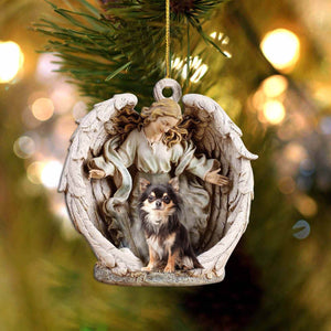 chihuahua-Angel Hug Winter Love Two Sided Ornament - Best gifts your whole family