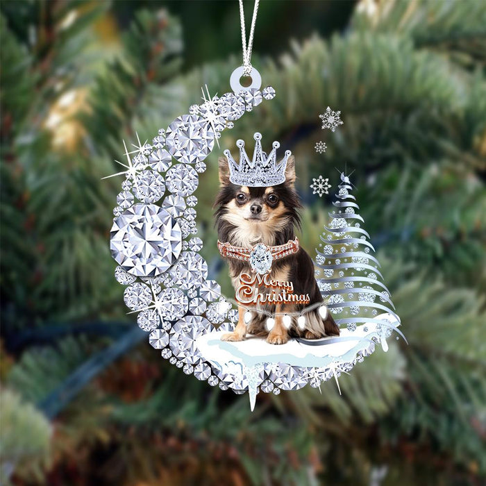 Chihuahua Diamond Moon Merry Christmas Ornament Dog Ornament - Best gifts your whole family