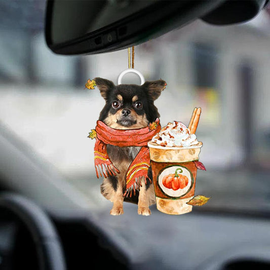 Chihuahua Long Haired-Pumpkin Spice Kinda-Two Sided Ornament - Best gifts your whole family