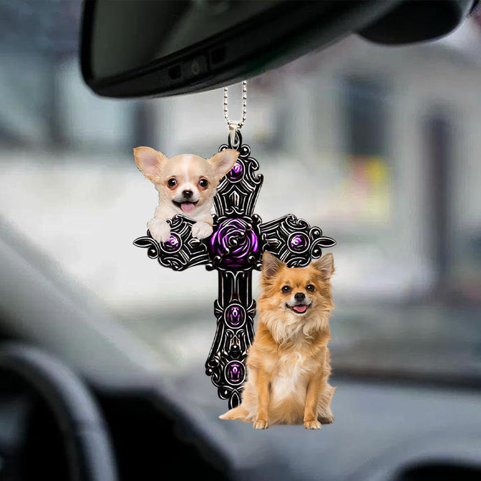 Chihuahua Pray For God Car Hanging Ornament Dog Pray For God Ornament Godmerc - Best gifts your whole family