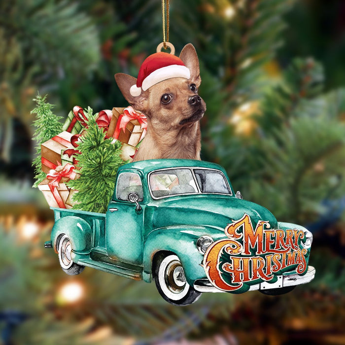 Chihuahua2-Green Truck Hanging Ornament - Best gifts your whole family