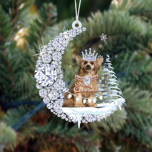 Chinese Crested Diamond Moon Merry Christmas Ornament Dog Ornaments - Best gifts your whole family