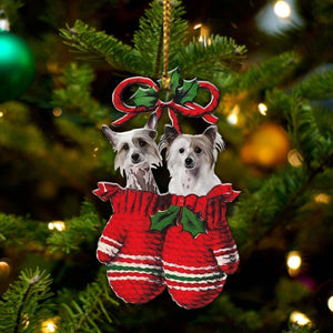 Chinese Crested Inside Your Gloves Christmas Holiday-Two Sided Ornament Christmas 2022 Ornament Gift - Best gifts your whole family