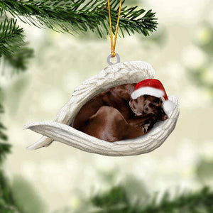 Chocolate Labrador Sleeping Angel Christmas Ornament Dog Christmas Hanging Ornament - Best gifts your whole family