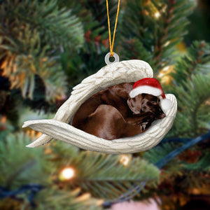 Chocolate Labrador Sleeping Angel Christmas Ornament Dog Christmas Hanging Ornament - Best gifts your whole family