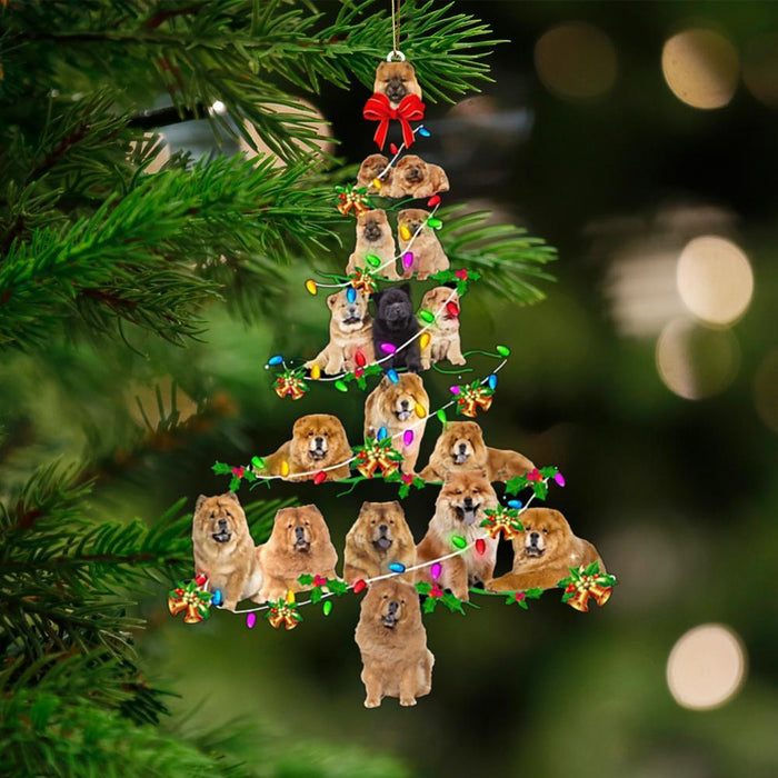 Chow Chow-Christmas Tree Lights-Two Sided Ornament - Best gifts your whole family