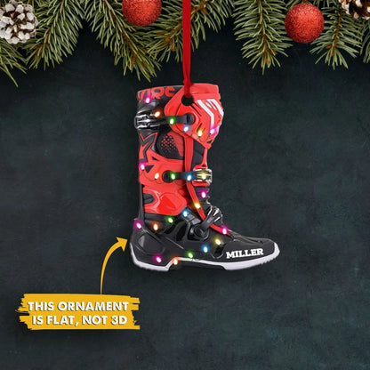 Christmas Ornament Personalized Motorcross Shoes, Ornament Motorcycle, Motor Shoes Lover - Best gifts your whole family