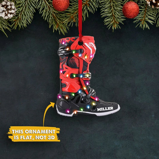 Christmas Ornament Personalized Motorcross Shoes, Ornament Motorcycle, Motor Shoes Lover - Best gifts your whole family
