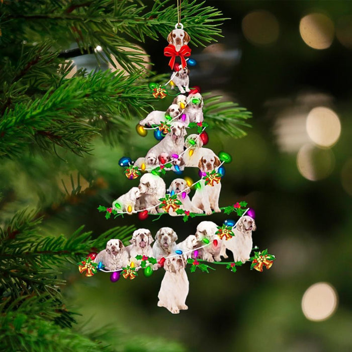 Clumber Spaniel-Christmas Tree Lights-Two Sided Ornament - Best gifts your whole family