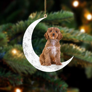 Cockapoo 2 Sit On The Moon Two Sided Ornament Dog Hanging Christmas Ornament - Best gifts your whole family