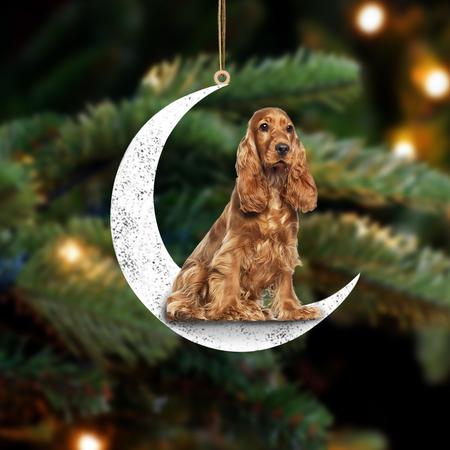 Cocker Spaniel 1-Sit On The Moon-Two Sided Ornament - Best gifts your whole family