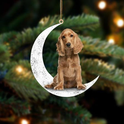 Cocker Spaniel 2-Sit On The Moon-Two Sided Ornament - Best gifts your whole family