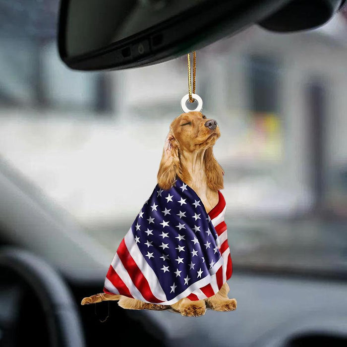 Cocker Spaniel American Patriot Flag Two Sided Ornament - Best gifts your whole family