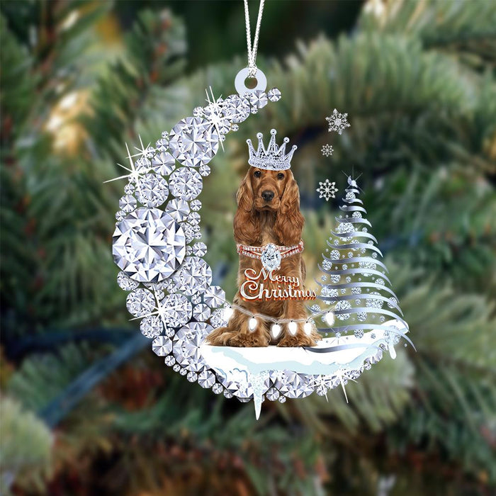 Cocker Spaniel Diamond Moon Merry Christmas Ornament Dog Ornament - Best gifts your whole family