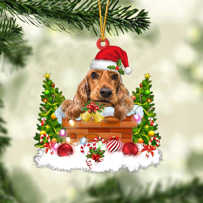 Cocker Spaniel In The Chimney Hanging Ornament Dog Christmas Ornament - Best gifts your whole family