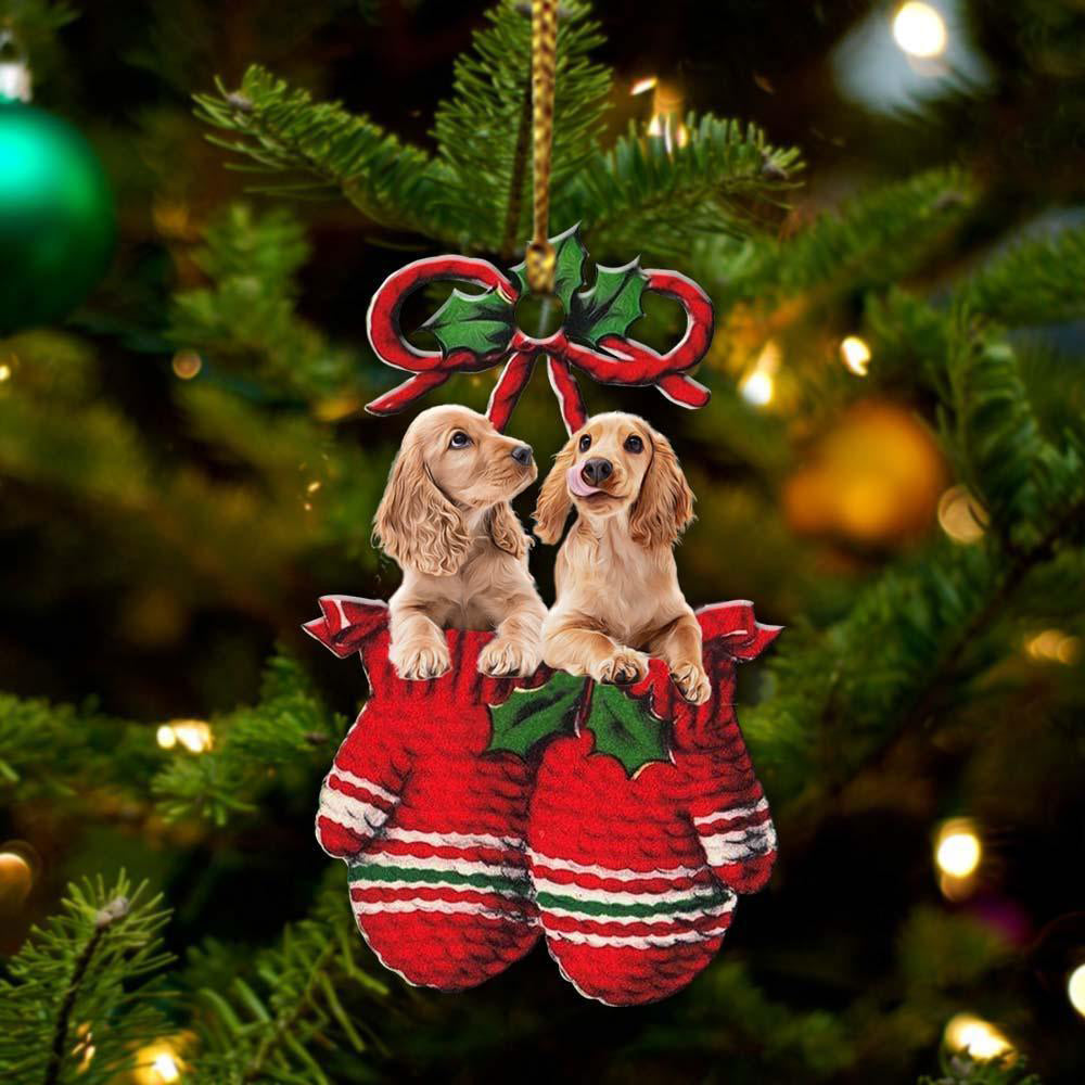 Cocker Spaniel Inside Your Gloves Christmas Holiday-Two Sided Ornament, Christmas Ornament, Car Ornament - Best gifts your whole family