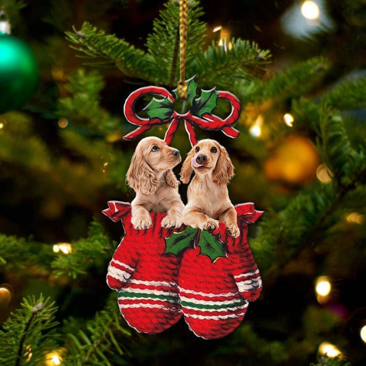 Cocker Spaniel Inside Your Gloves Christmas Holiday-Two Sided Ornament, Christmas Ornament, Car Ornament - Best gifts your whole family