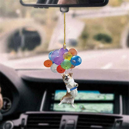 Corgi Dog Fly With Bubbles Car Hanging Ornament Dog Ornament Godmerc - Best gifts your whole family