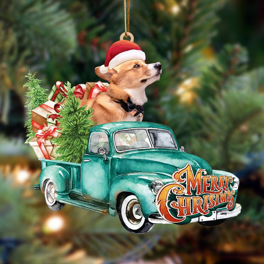 Corgi-Green Truck Hanging Ornament - Best gifts your whole family