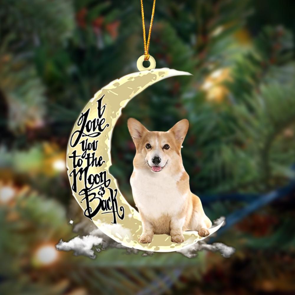 Corgi I Love You To The Moon And Back Hanging Ornament Dog Ornament, Car Ornament, Christmas Ornament - Best gifts your whole family