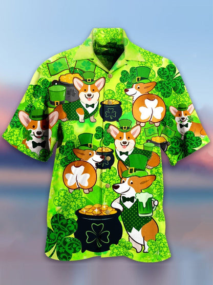 Corgi Patrick's Day Hawaiian Shirt | For Men & Women | Adult | HW4100