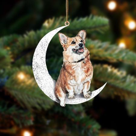 Corgi-Sit On The Moon-Two Sided Ornament - Best gifts your whole family