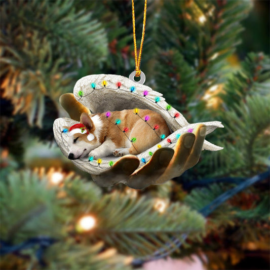 Corgi Sleeping Angel In God Hand Christmas Ornament Godmerch Ornament - Best gifts your whole family