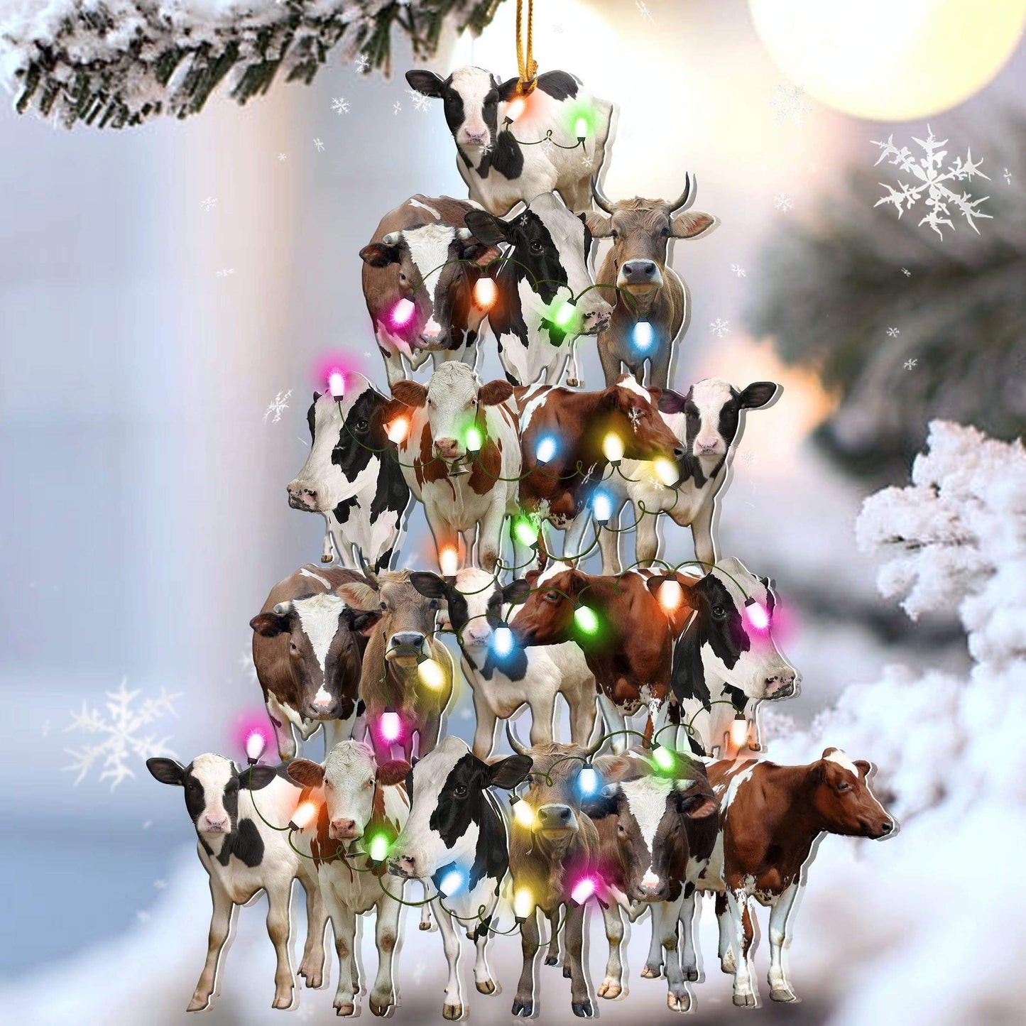 Cow lovely tree gift for cow lover gift for farmers ornament - Best gifts your whole family