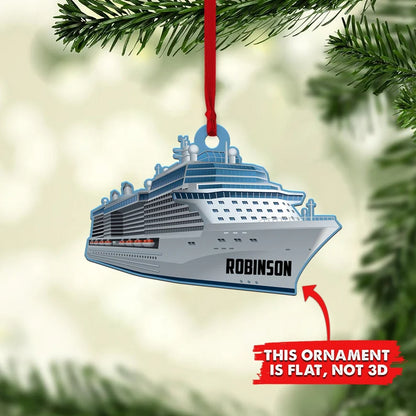 Cruise Ship Personalized Flat Ornament, Custom Sailboat Cruiser Christmas Ornament, Cruise Ship Lover - Best gifts your whole family