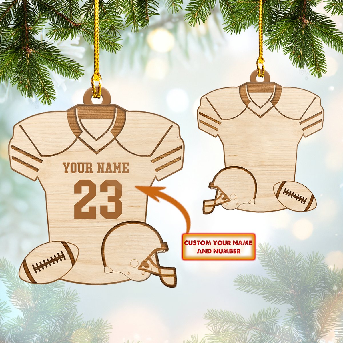 CT-TAN-29- SHAPED ORNAMENT - Love Football Car Ornament - Best gifts your whole family