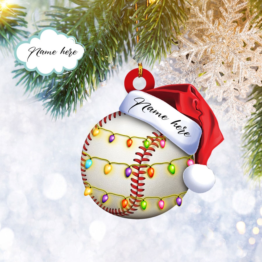 Custom Baseball Ball Flat 2D Christmas Ornament, Sport Lover Gift, Christmas Tree Ornament, Home Decor Plastic Ornament - Best gifts your whole family