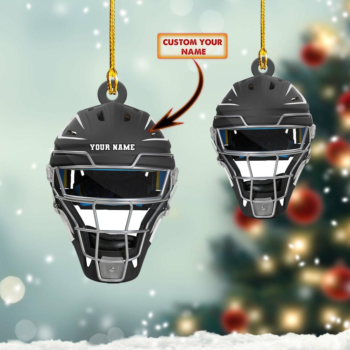 Custom Name Baseball Helmet Car Ornament - Best gifts your whole family