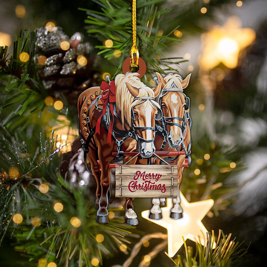 Custom Name Christmas Horses Shaped Ornament - Best gifts your whole family