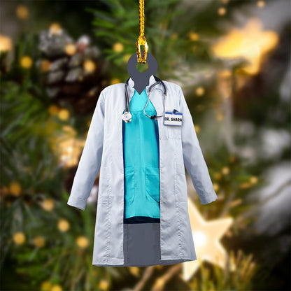 Custom Name Doctor Coat and Blouse Car Ornament - Best gifts your whole family