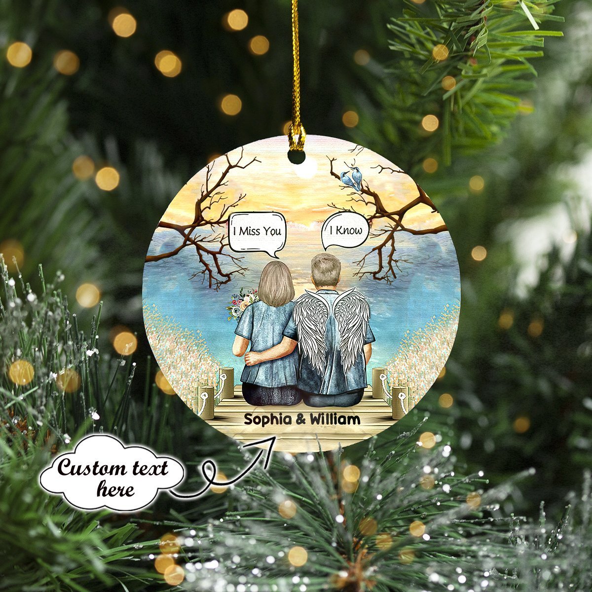 Custom Name I Miss You Christmas Memorial Ornament - Best gifts your whole family
