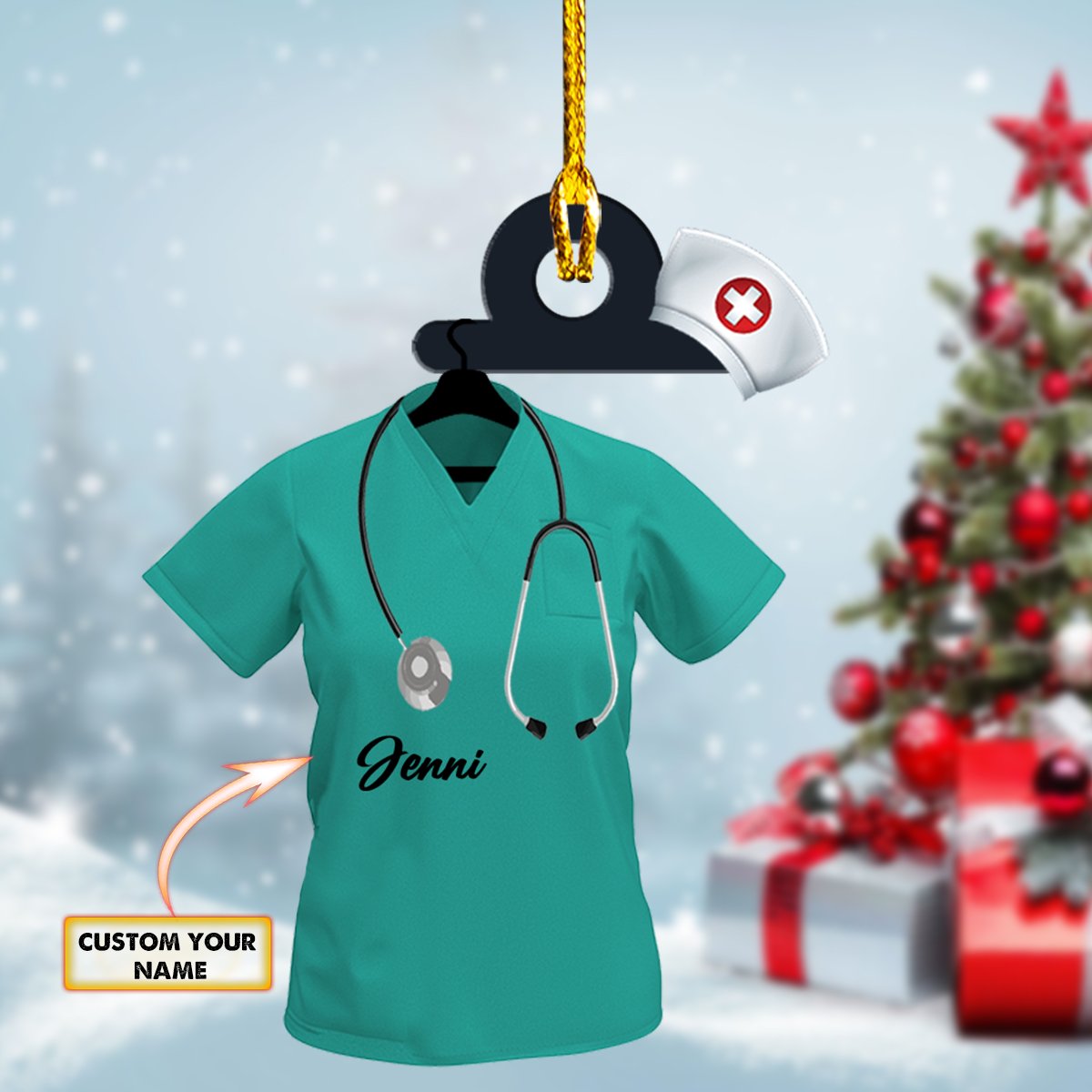 Custom Name Nurse surgical costume Car Ornament - Best gifts your whole family