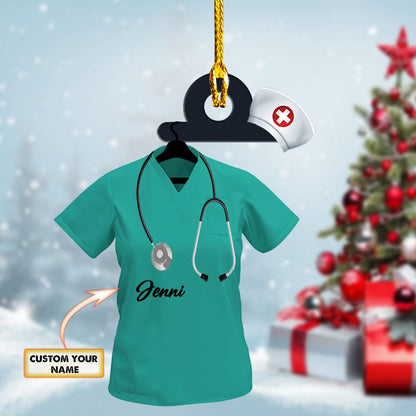 Custom Name Nurse surgical costume Car Ornament - Best gifts your whole family