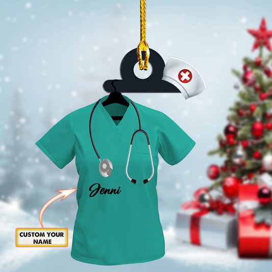 Custom Name Nurse surgical costume Car Ornament - Best gifts your whole family