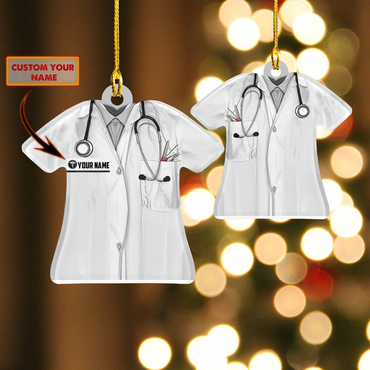 Custom Name Nurse Uniform Car Ornament - Gift for Nurse - Best gifts your whole family