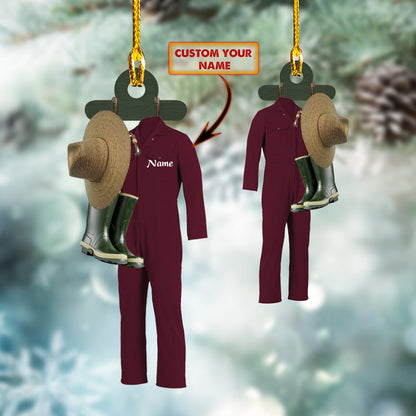 Custom Name Red Gardener Custume Car Ornament - Best gifts your whole family