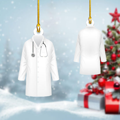 Custom Name White Doctor Blouse Car Ornament - Best gifts your whole family