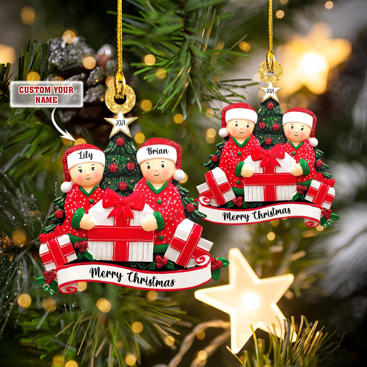 Custom Names Couple Chrismast Ornament Merry Christmas Couple - Best gifts your whole family