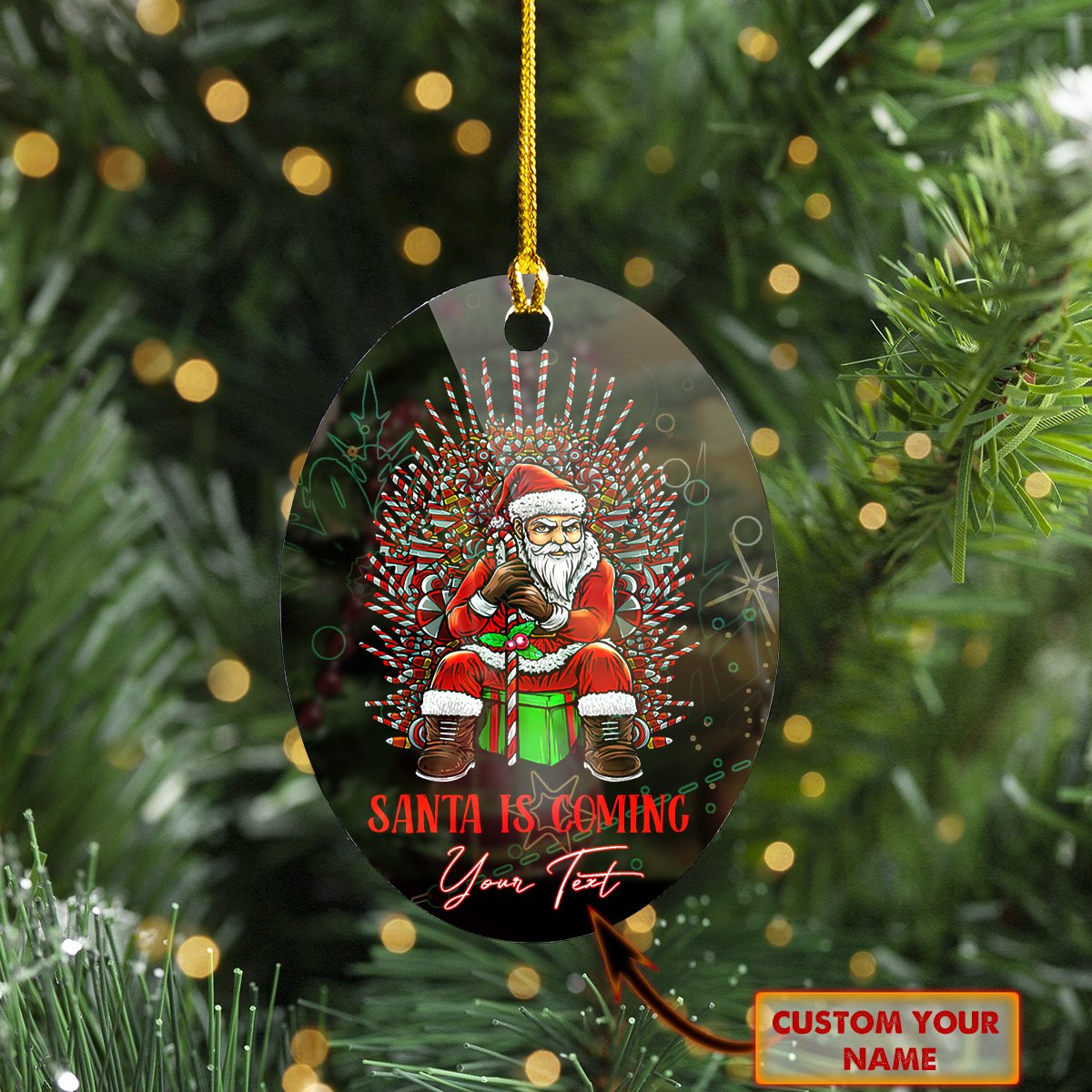 Custom Ornament -Santa is coming - Car Ornament - Best gifts your whole family